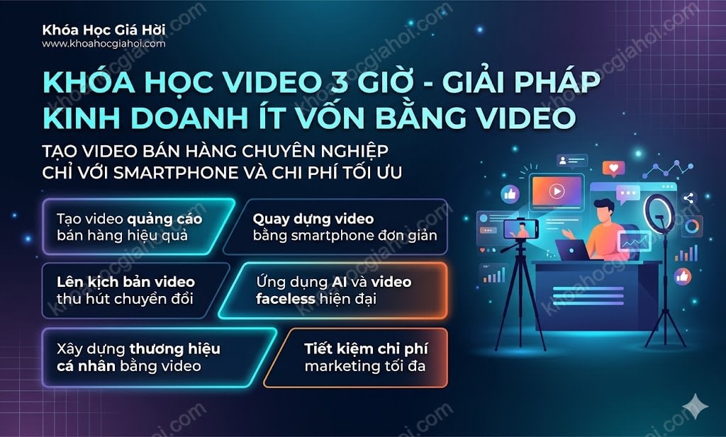 Khóa Học Video 3 Giờ - Giải Pháp Kinh Doanh Ít Vốn Bằng Video