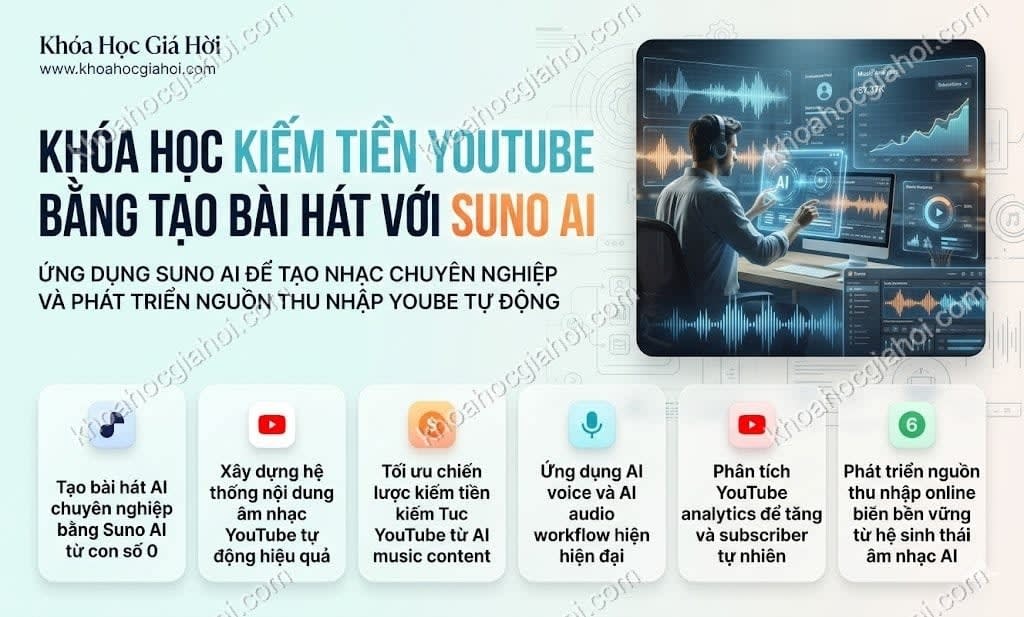 Khóa Học Kiếm Tiền YouTube Bằng Tạo Bài Hát Với Suno AI