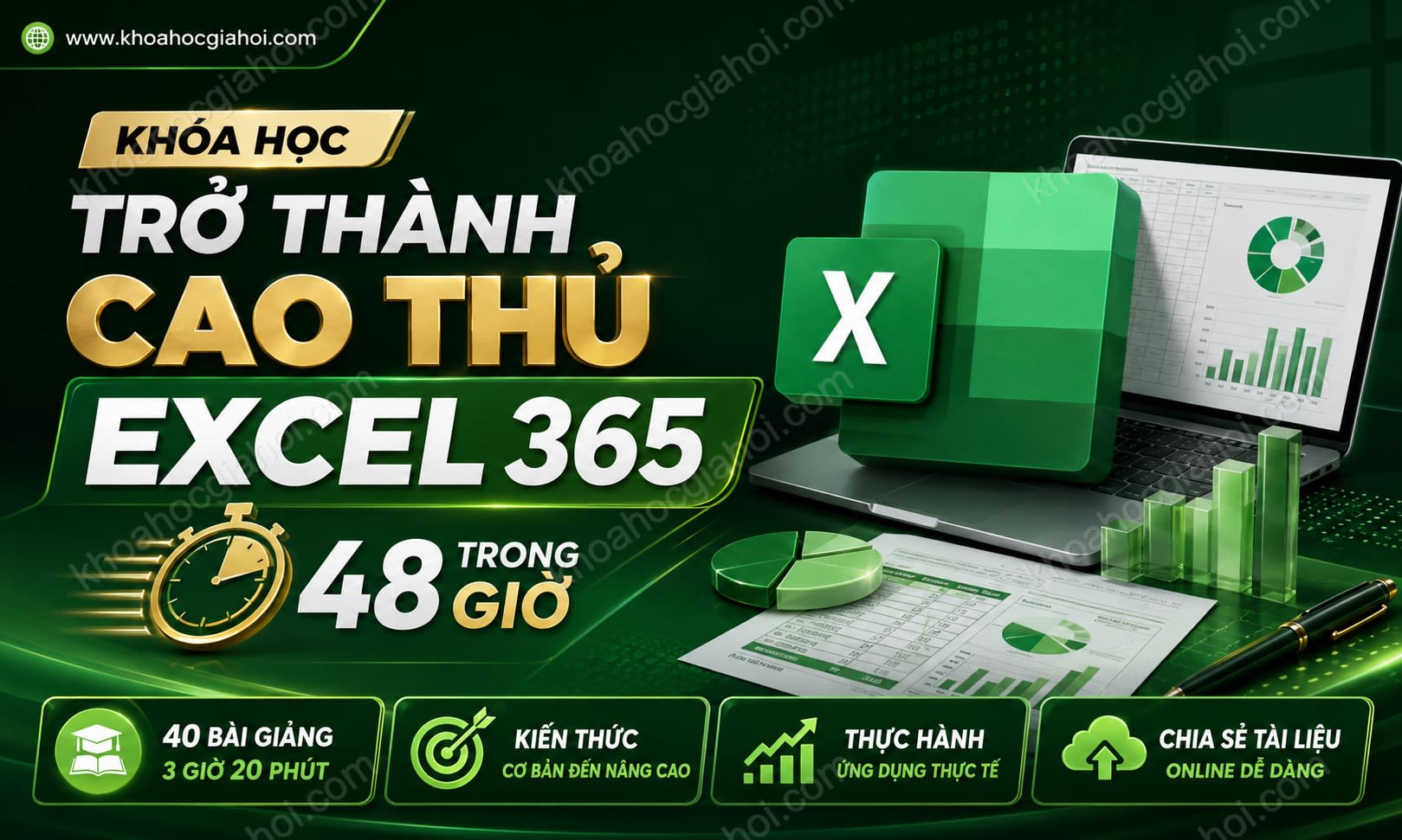 Khóa Học Trở Thành Cao Thủ Excel 365 Trong 48 Giờ