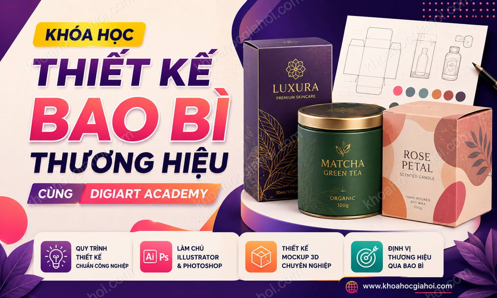 Khóa Học Thiết Kế Bao Bì Thương Hiệu Cùng Digiart Academy