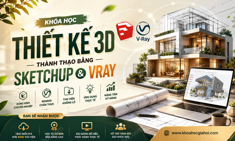 Khóa Học Thiết Kế 3D Thành Thạo Bằng Sketchup Và Vray