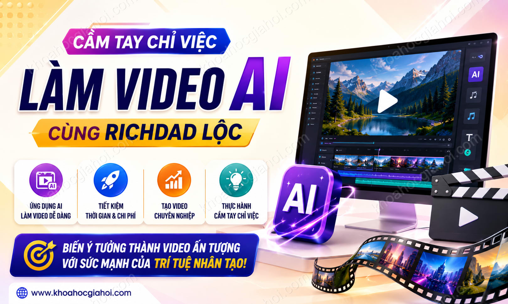 Khóa Học Cầm Tay Chỉ Việc Làm Video AI Cùng Richdad Lộc