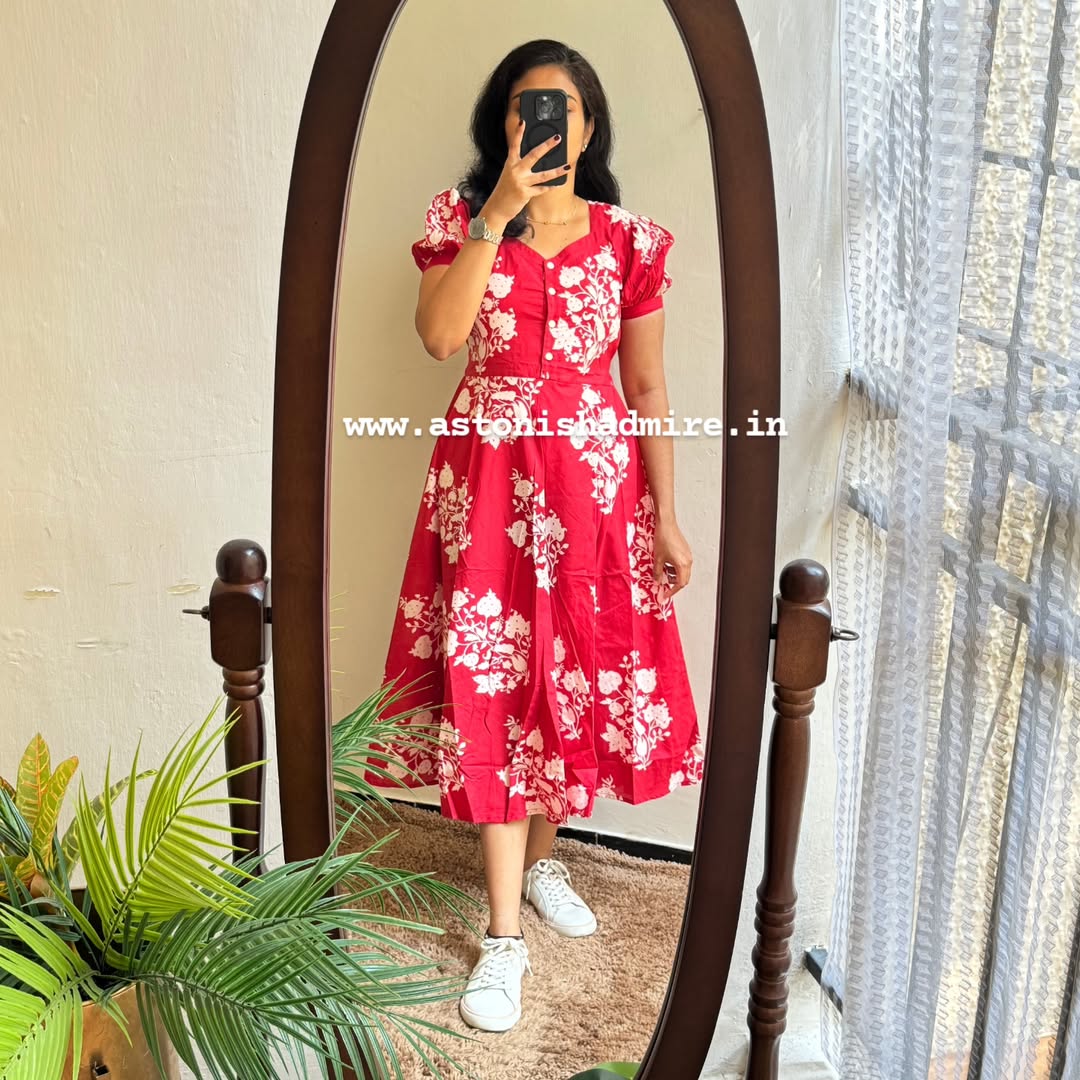 COTTON MIDDI GOWN DRESS