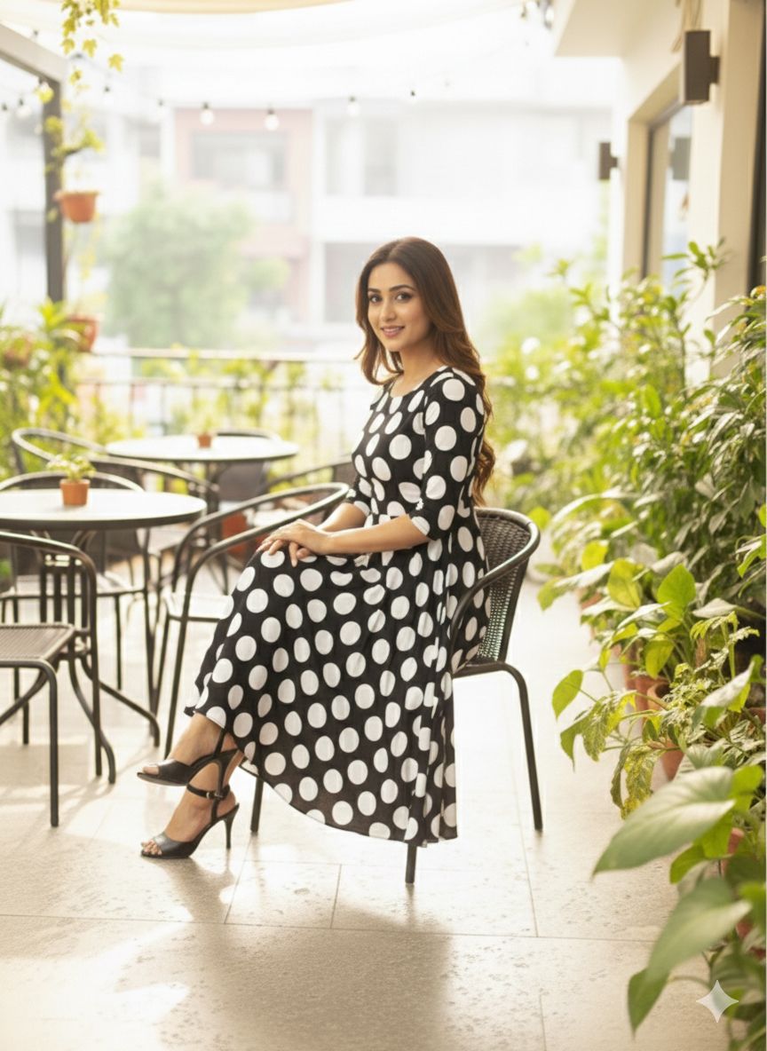 COTTON MIDDI GOWN DRESS