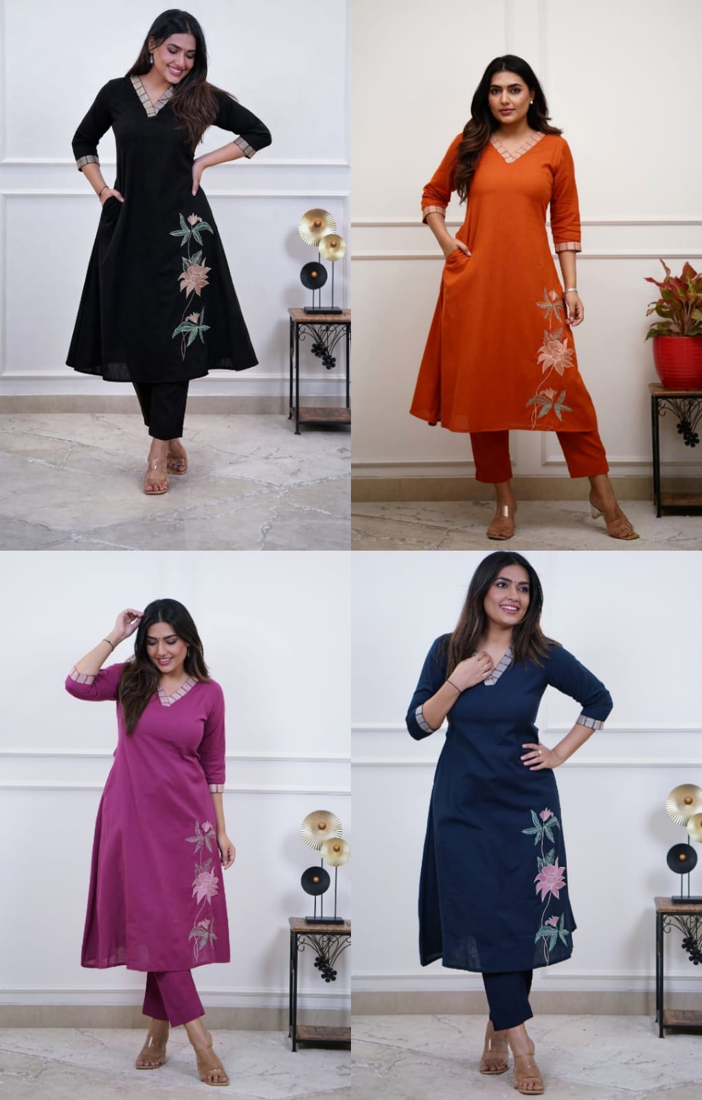 KURTA PANT COTTON EMBROIDERY WORK