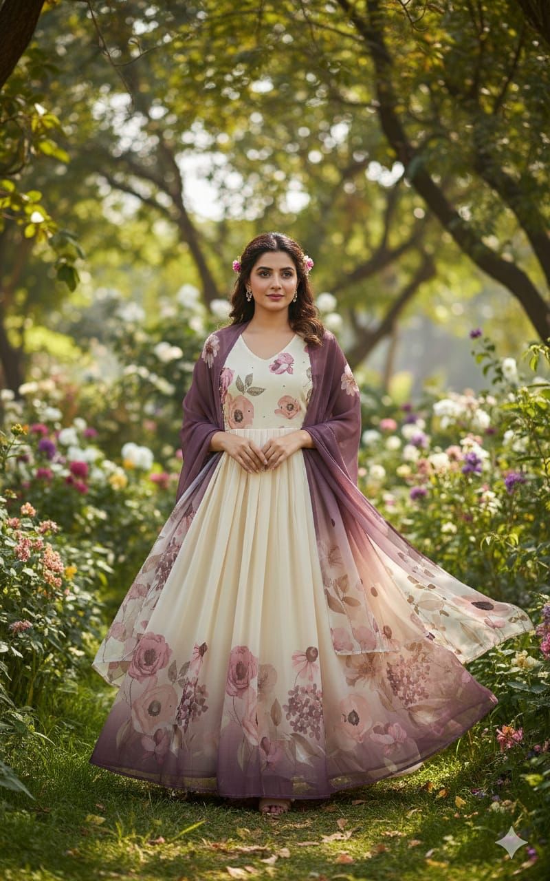 ELEGANT FLORAL GHERA SET