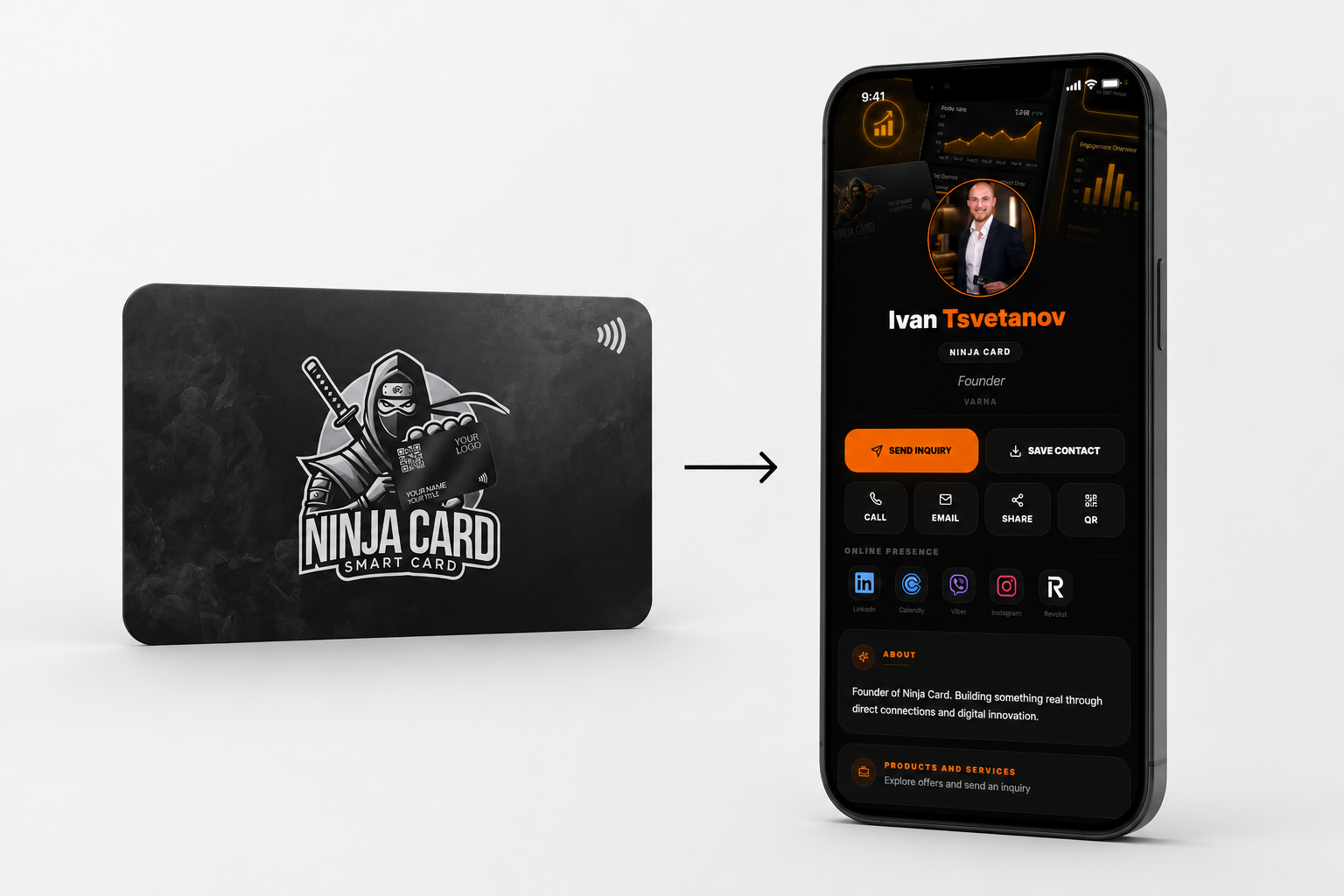 Ninja Card Pro + персонализирана NFC карта