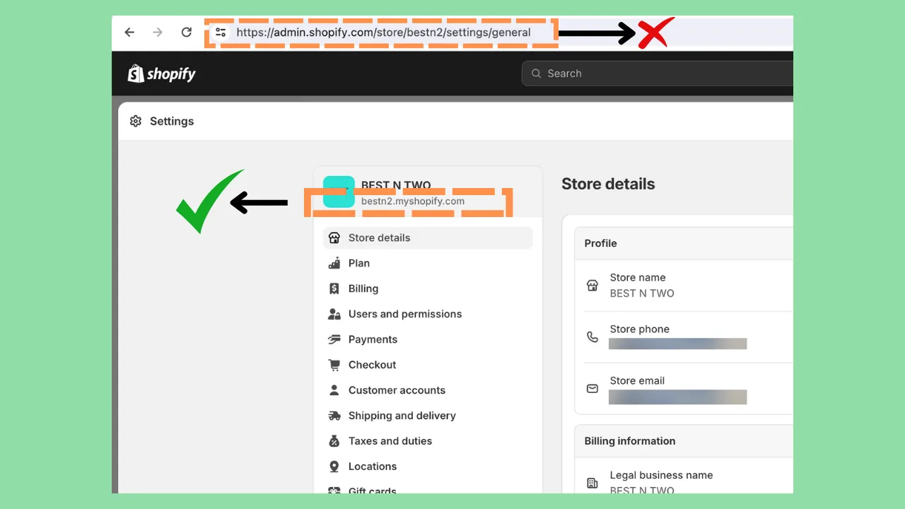 Shopify store detection tools showing myshopify domain — BuiltWith and Wappalyzer identifying Shopify stores from any domain