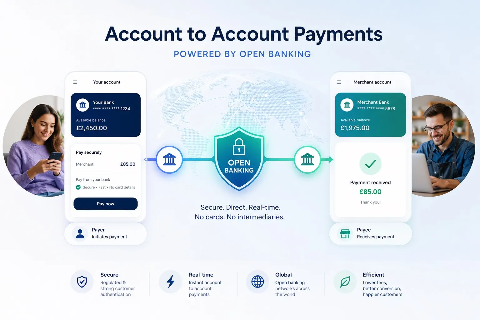 paiements de compte à compte A2A Open Banking flux de checkout — Pay by Bank e-commerce réduisant les frais de carte et augmentant les conversions pour les marchands Shopify mondiaux
