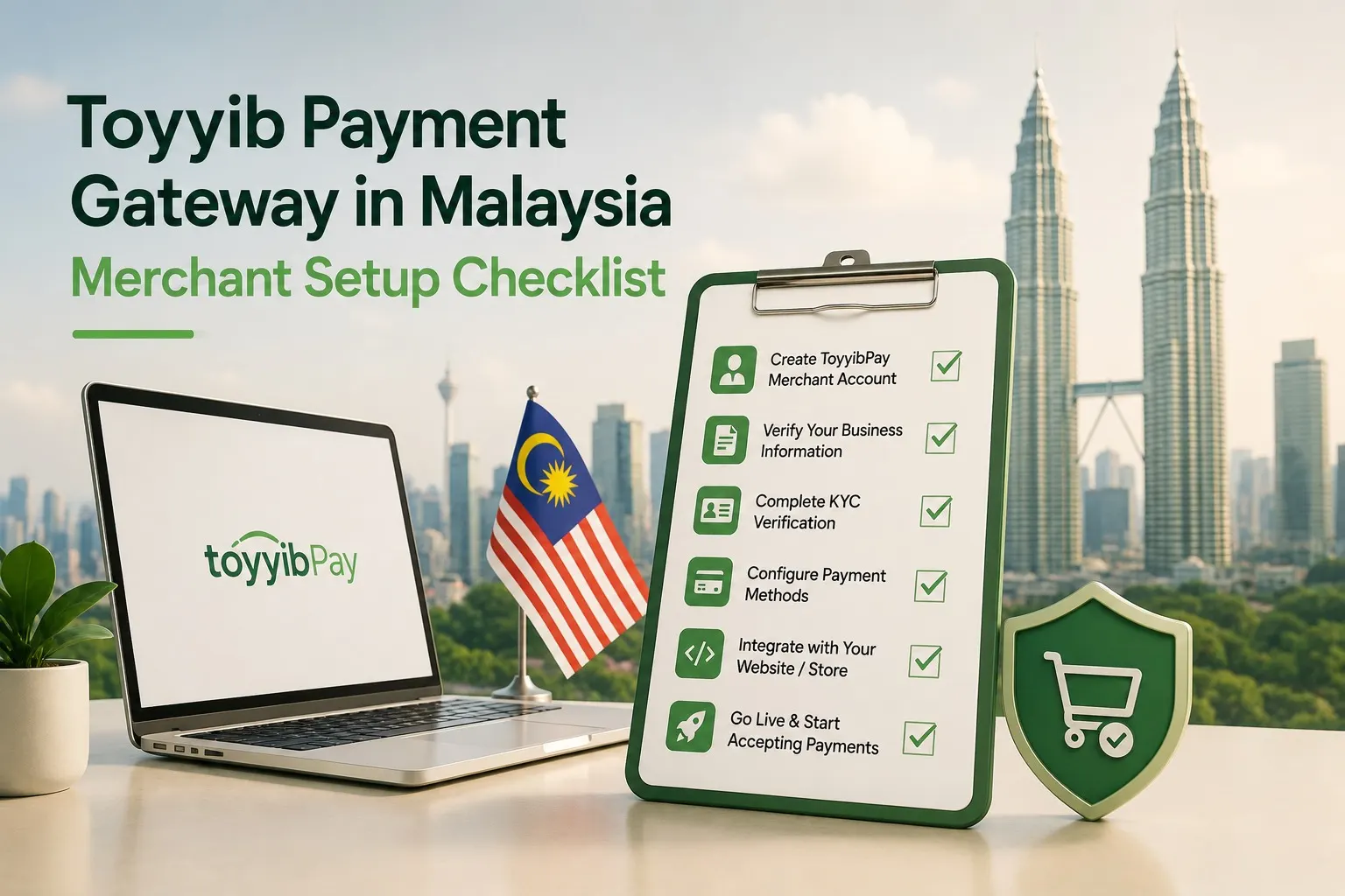 ToyyibPay handelaarsinstallatie-checklist — stappen om FPX, DuitNow QR en kaartbetalingen te configureren voor Shopify- en WooCommerce-winkels in Maleisië