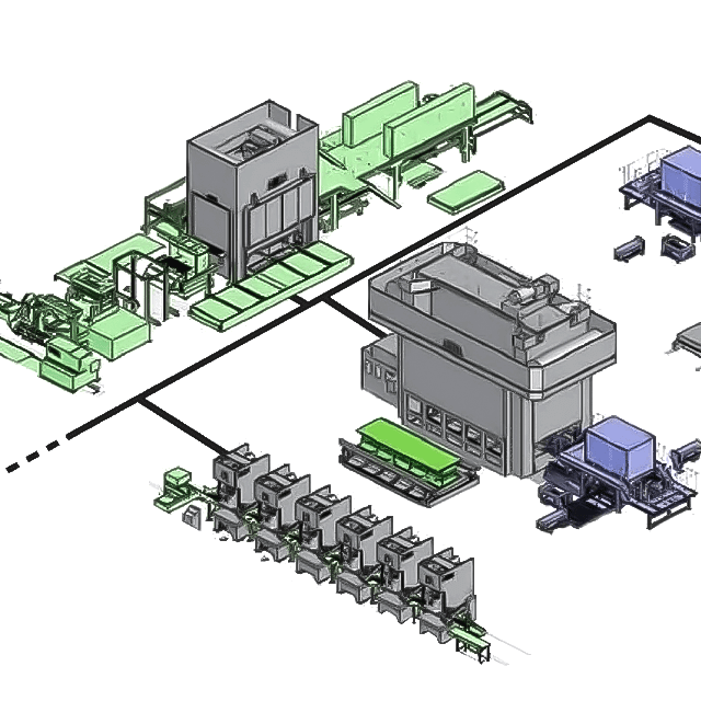 Multiple Press Plant Layout Illustration