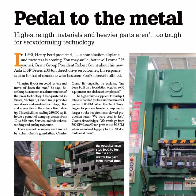 High strength materials and heavier parts aren't too tough for servoforming technology