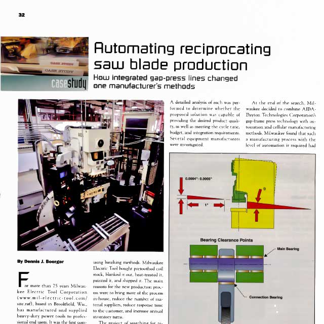 Automating reciprocating saw blade production, how integrated gap-press lines changed one manufacturer's methods