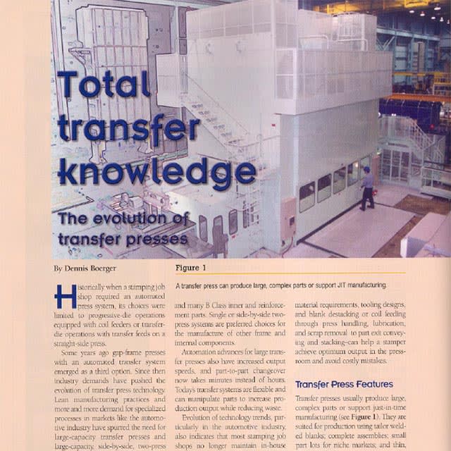 A transfer press should have the capability to eliminate production problems to avoid shutdowns, as well as enhance the work ratio to increase unit and time productivity by reducing die changeovers.