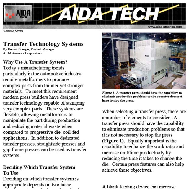 Deciding on which transfer system is appropriate depends on two basic criteria; part complexity and production volume.