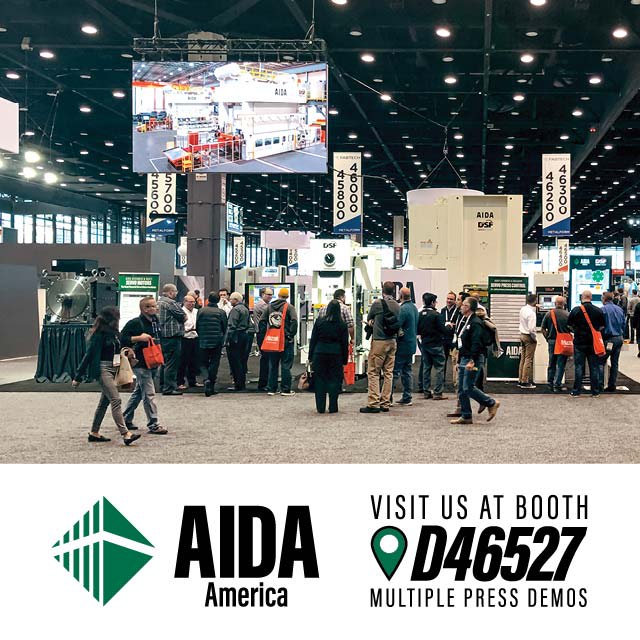 Visit AIDA-America at FABTECH Chicago 2021, Sep. 13-16, booth D46527
