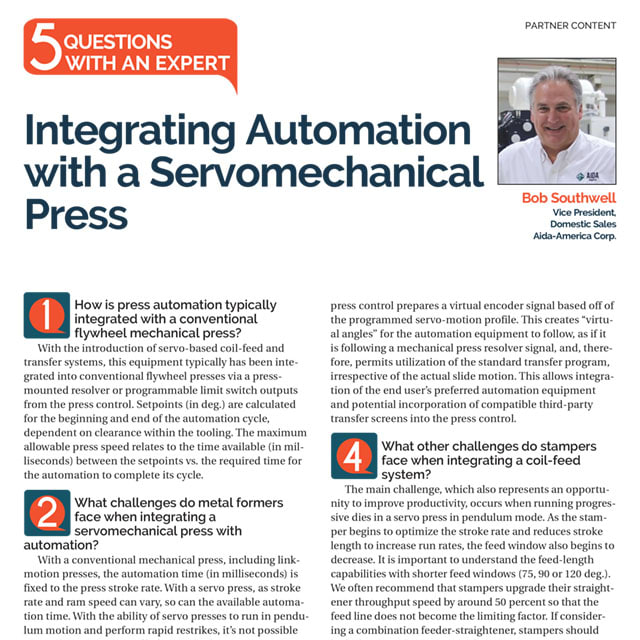 Automatización integrada con prensa servo
