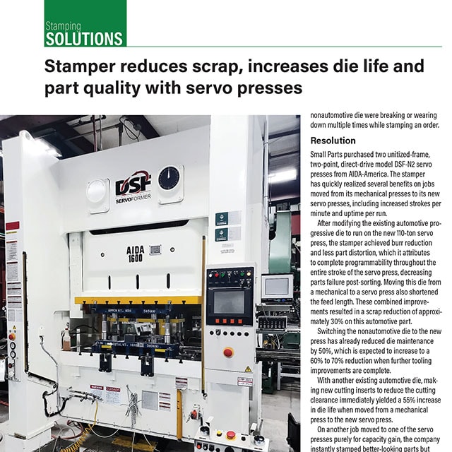 Servo Presses for Metal Stamping and Forming