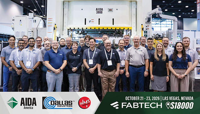 Visit AIDA, Dallas, and HMS at FABTECH Vegas 2026, Booth S18000