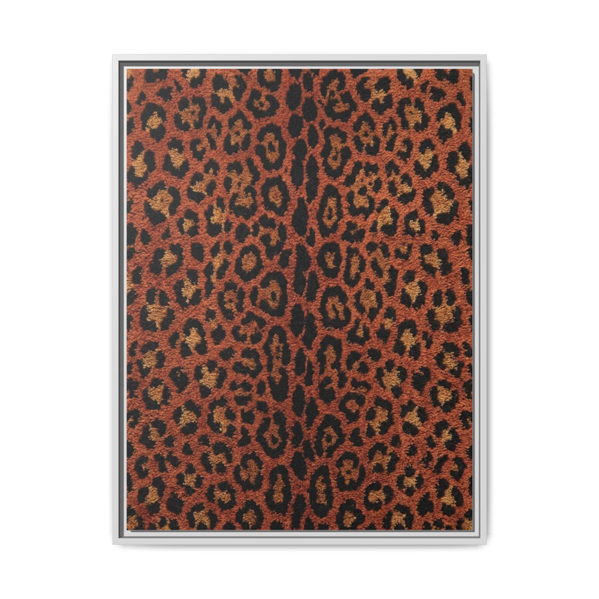 Leopard Print Canvas Wall Art | Terracotta Animal Print Decor | Luxury Texture Framed Canvas | Bold Maximalist Bedroom Art — Thumbnail 4