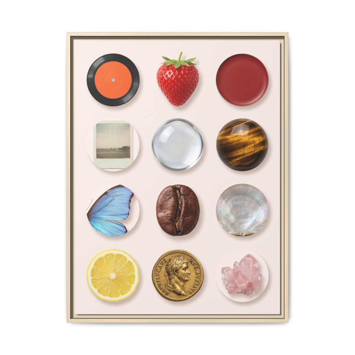 Curated Objects Collage Canvas Print | Blush Pink Maximalist Wall Art | Aesthetic Gallery Art Decor — Thumbnail 5