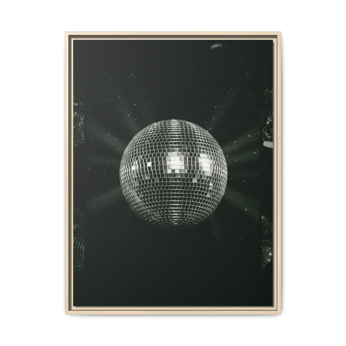 Disco Ball Forest Green Canvas Print | Dark Moody Wall Art | Silver Glam Photography Art Decor — Thumbnail 5