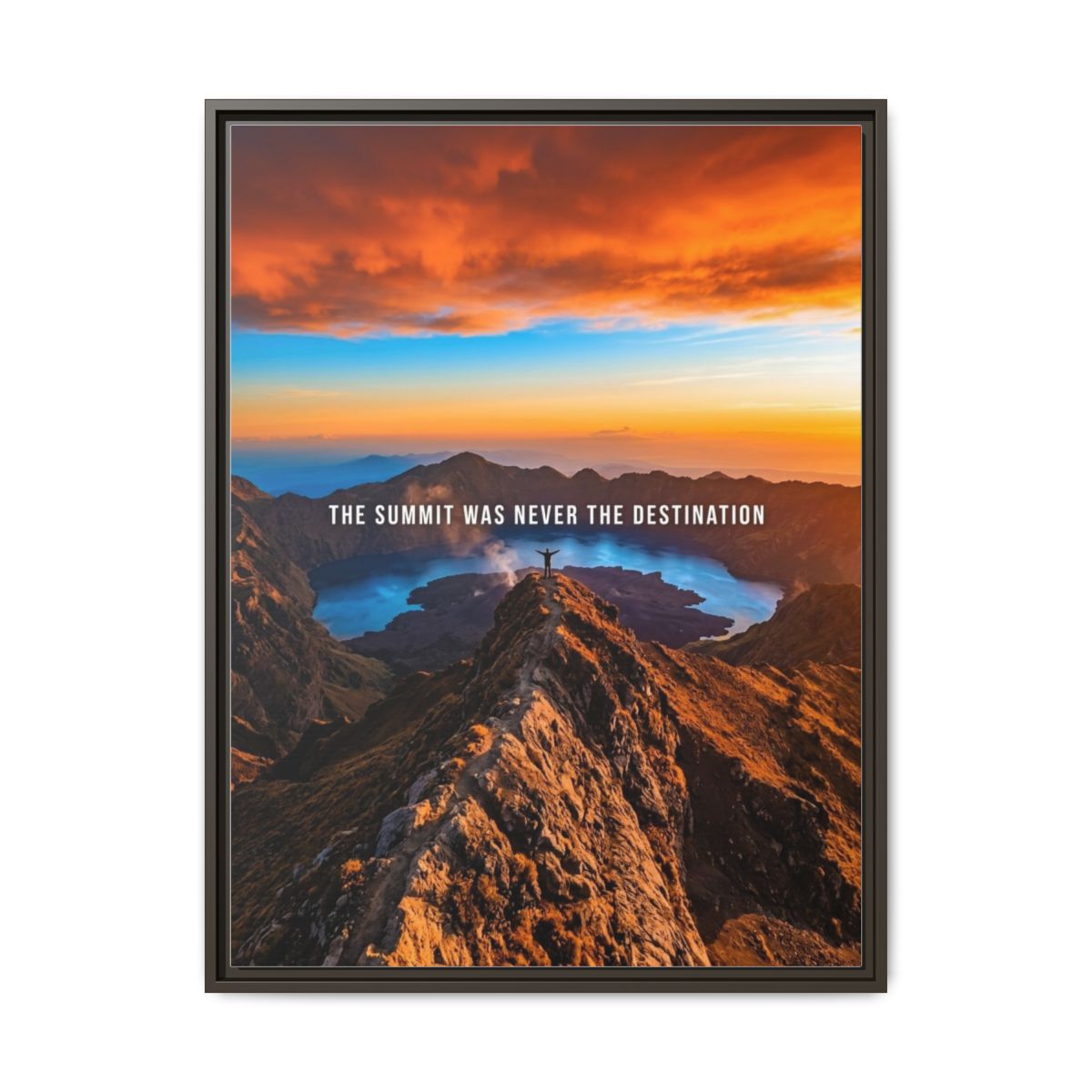 Volcano Canvas Wall Art | Volcanic Summit Landscape Photography Print Amber Orange | Framed Canvas, Ready to Hang — Thumbnail 3
