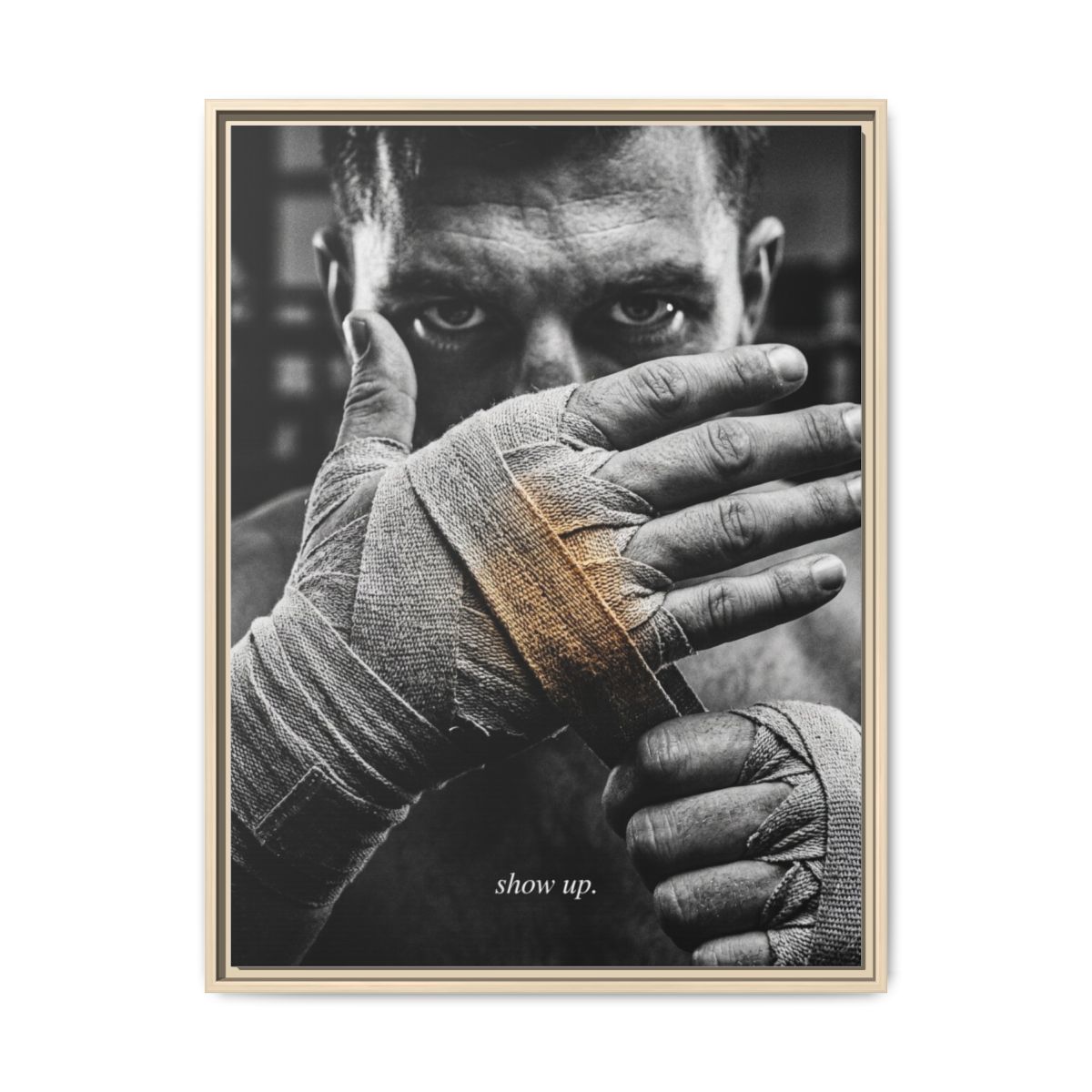 Boxing Canvas Wall Art | Boxer Focus Photography Print Black Gold | Framed Canvas Wall Art, Ready to Hang — Thumbnail 5