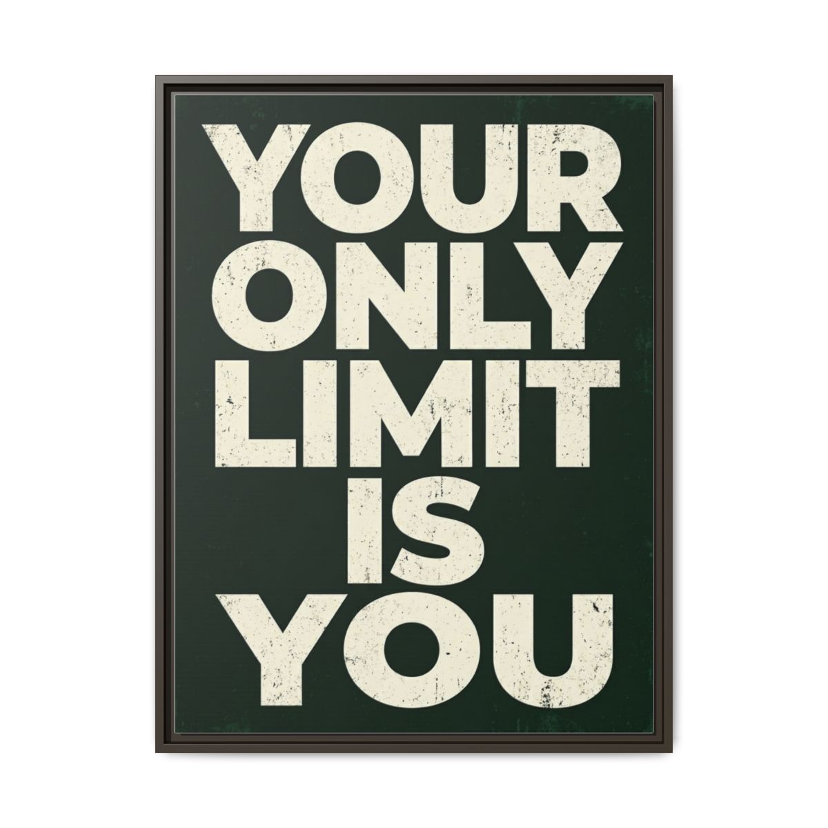 Motivational Quote Canvas Wall Art | Competition Mindset Typography Print | Forest Green Framed Canvas, Ready to Hang — Thumbnail 3