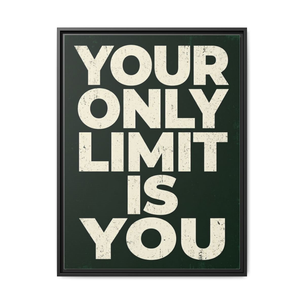 Motivational Quote Canvas Wall Art | Competition Mindset Typography Print | Forest Green Framed Canvas, Ready to Hang — Thumbnail 2