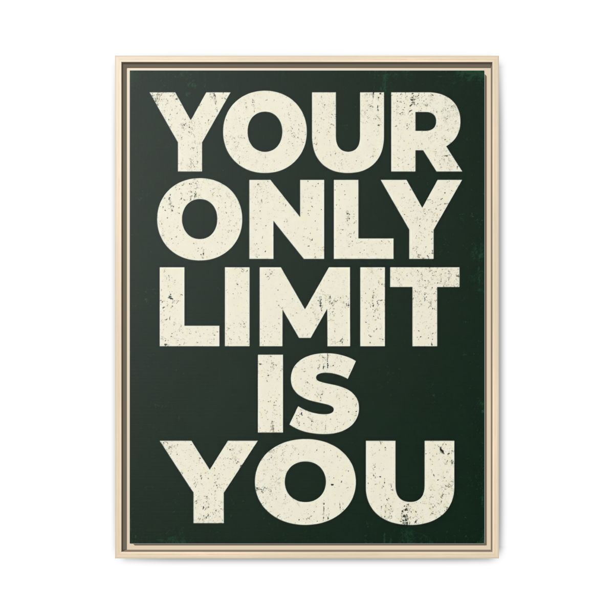 Motivational Quote Canvas Wall Art | Competition Mindset Typography Print | Forest Green Framed Canvas, Ready to Hang — Thumbnail 5
