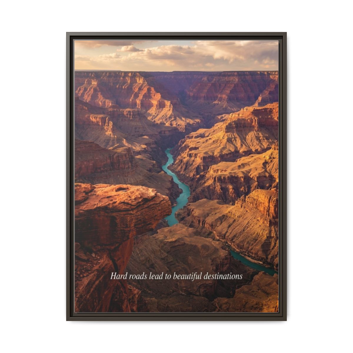 Canyon Canvas Wall Art | Aerial Desert Landscape Terracotta Amber Photography Print | Framed Canvas, Ready to Hang — Thumbnail 3