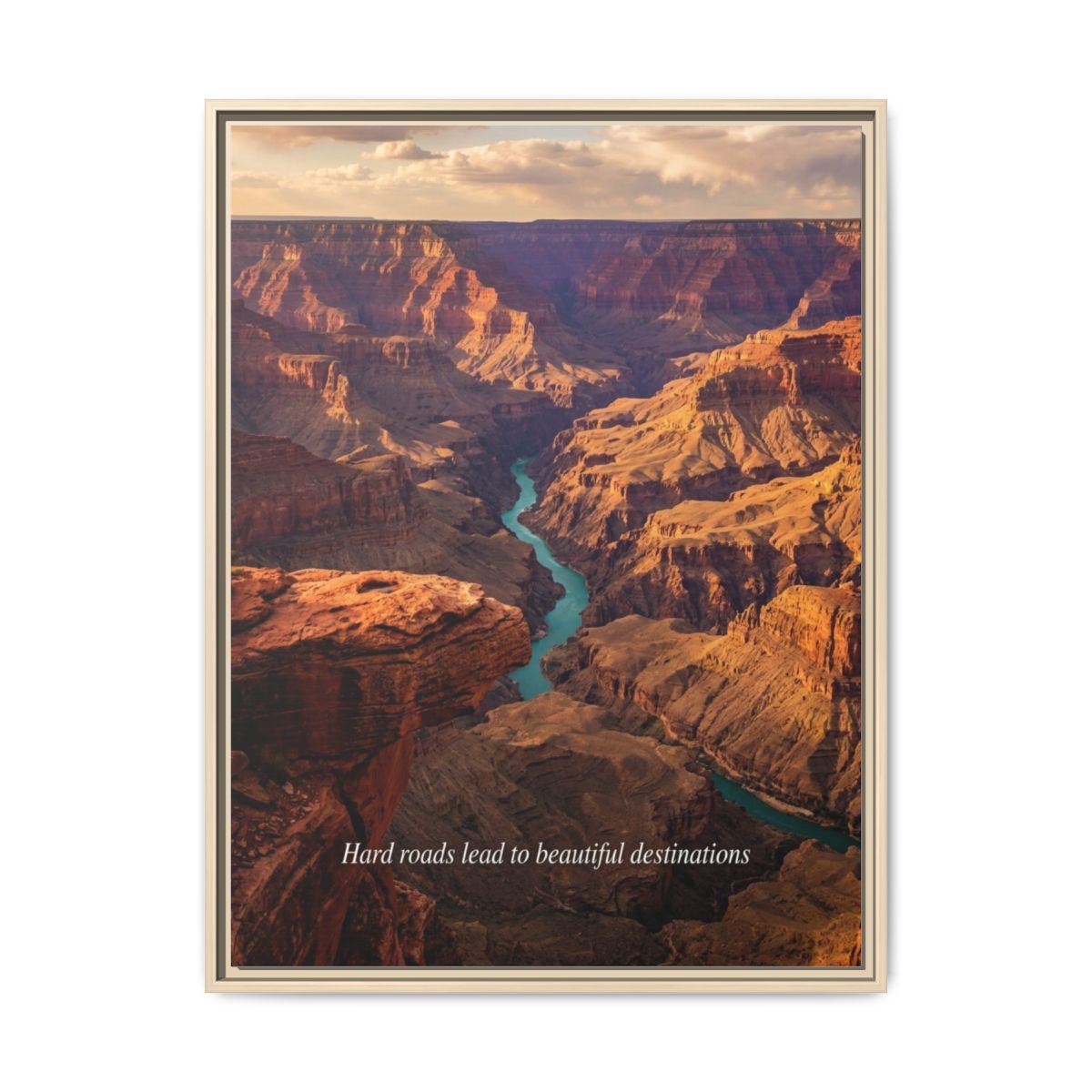 Canyon Canvas Wall Art | Aerial Desert Landscape Terracotta Amber Photography Print | Framed Canvas, Ready to Hang — Thumbnail 5