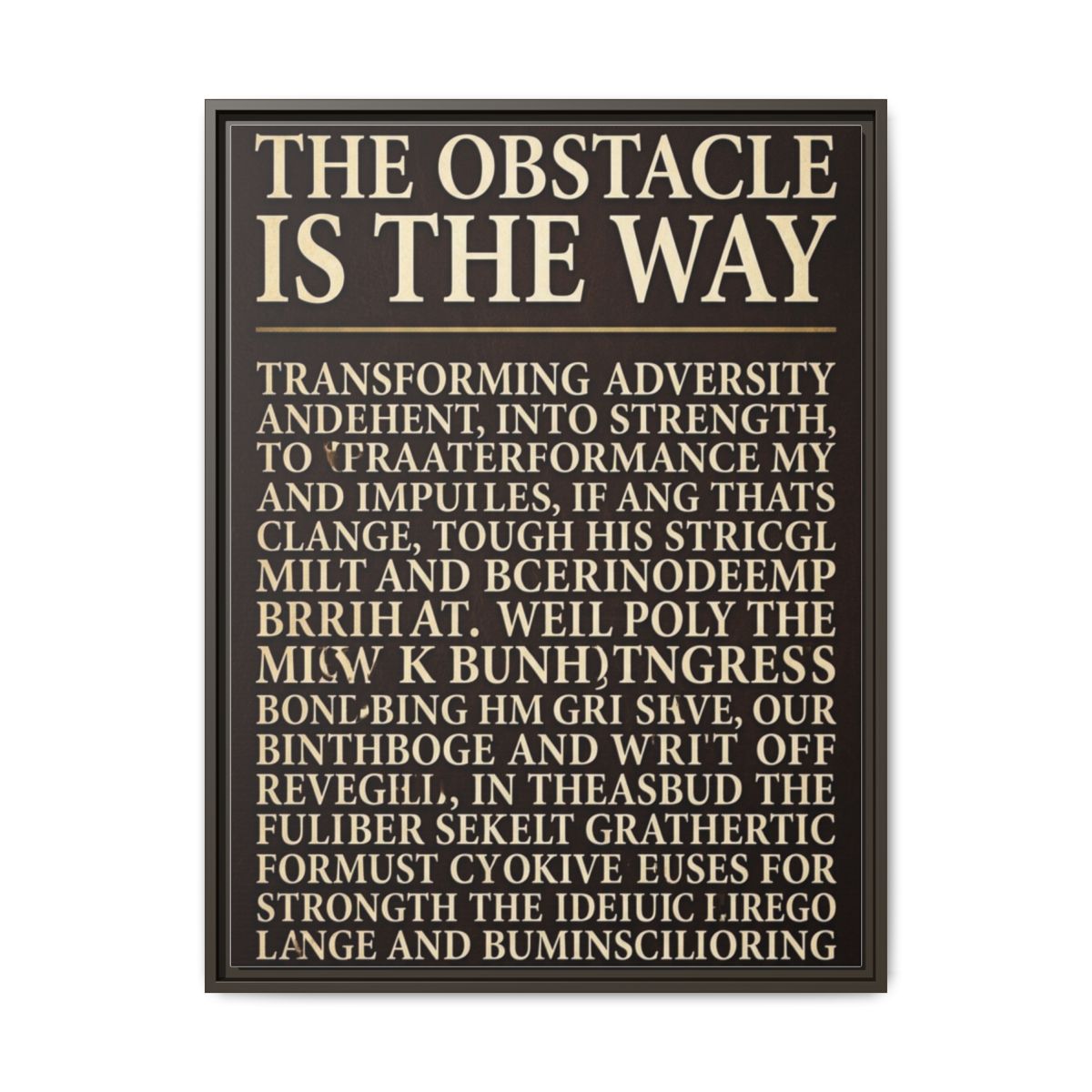 Motivational Quote Canvas Wall Art | Churchill Success Quote Print | Bourbon Gold Framed Canvas, Ready to Hang — Thumbnail 3