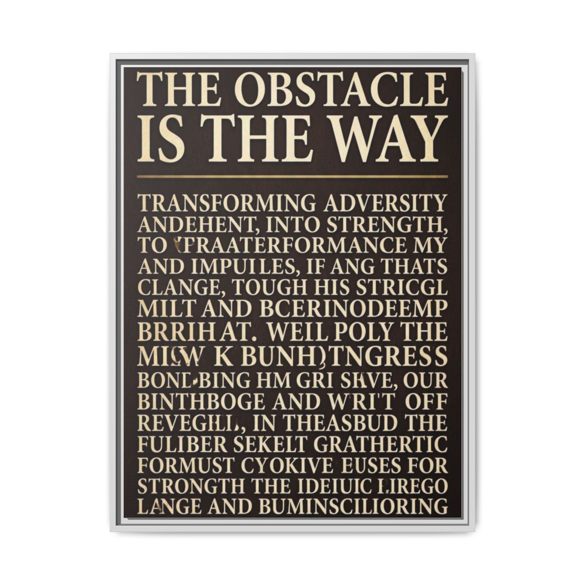 Motivational Quote Canvas Wall Art | Churchill Success Quote Print | Bourbon Gold Framed Canvas, Ready to Hang — Thumbnail 4