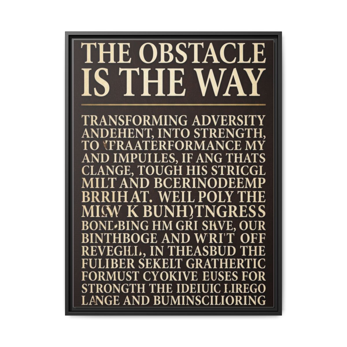 Motivational Quote Canvas Wall Art | Churchill Success Quote Print | Bourbon Gold Framed Canvas, Ready to Hang - alternate view