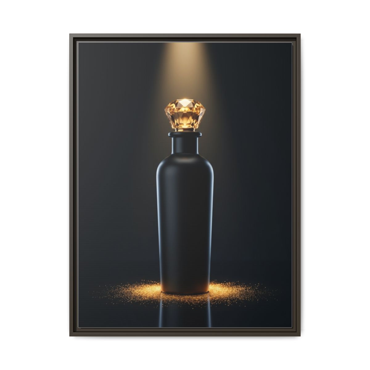 Perfume Bottle Canvas Wall Art | Luxury Black Gold Decor | Dark Glamour Bedroom Art Gift — Thumbnail 3
