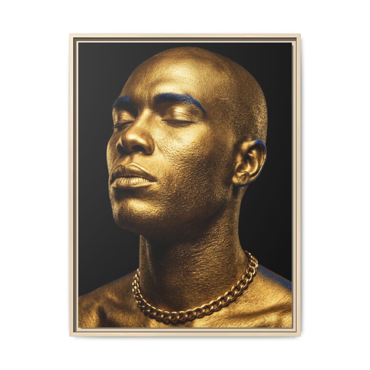 Gold King Portrait Canvas Wall Art | Editorial Metallic Black Decor | Luxury Bold Art Gift — Thumbnail 5