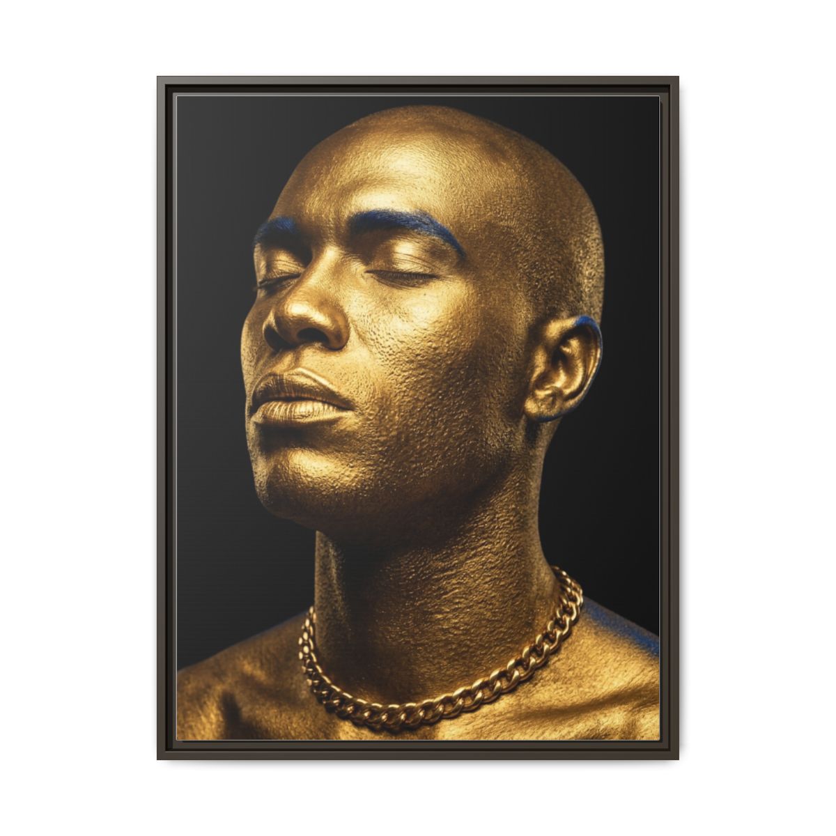 Gold King Portrait Canvas Wall Art | Editorial Metallic Black Decor | Luxury Bold Art Gift — Thumbnail 3
