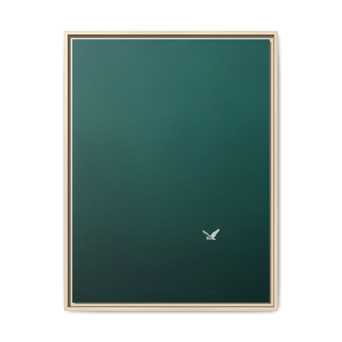 Egret Canvas Wall Art | Minimalist Bird Print | Teal Green Coastal Bedroom Decor Gift — Thumbnail 5