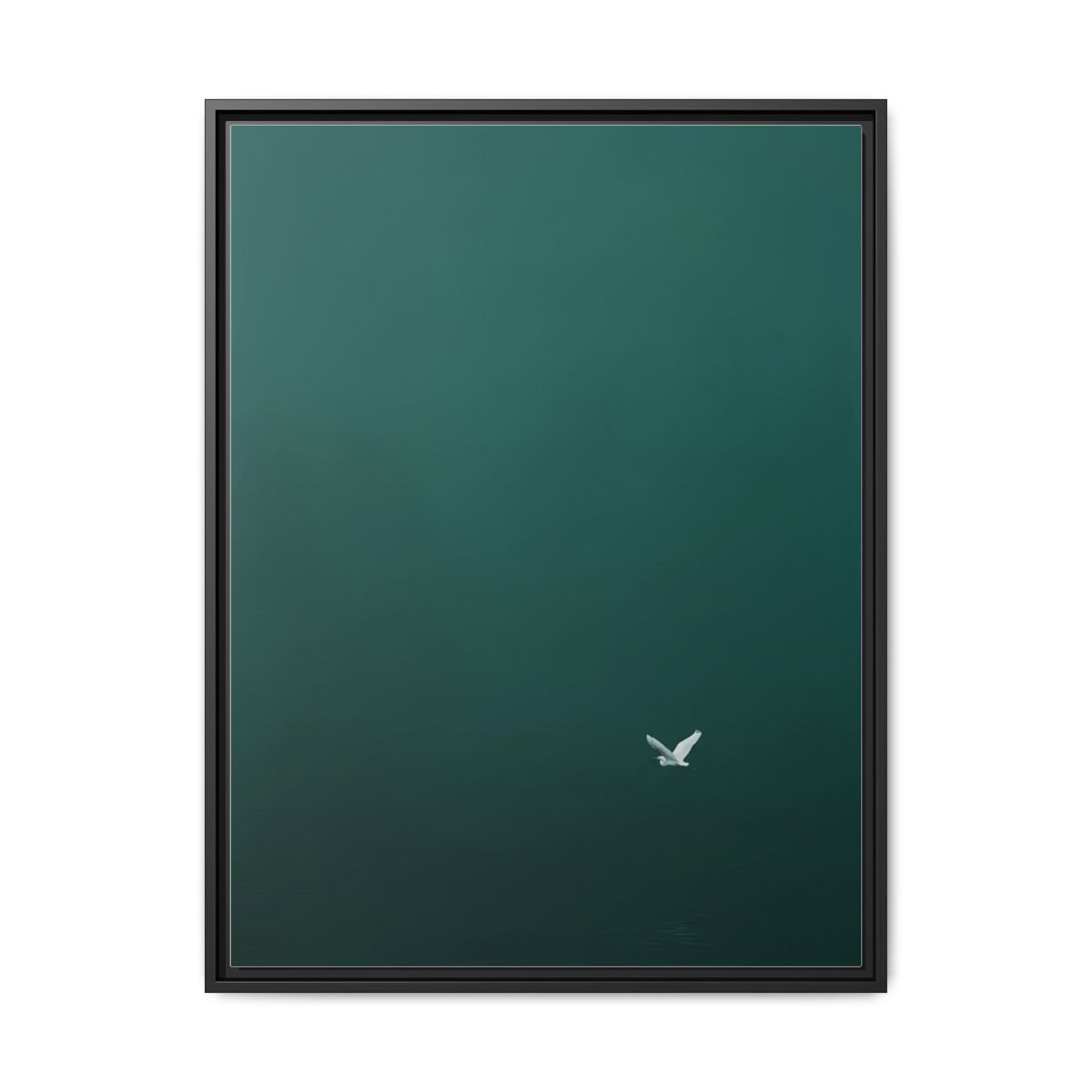 Egret Canvas Wall Art | Minimalist Bird Print | Teal Green Coastal Bedroom Decor Gift - alternate view
