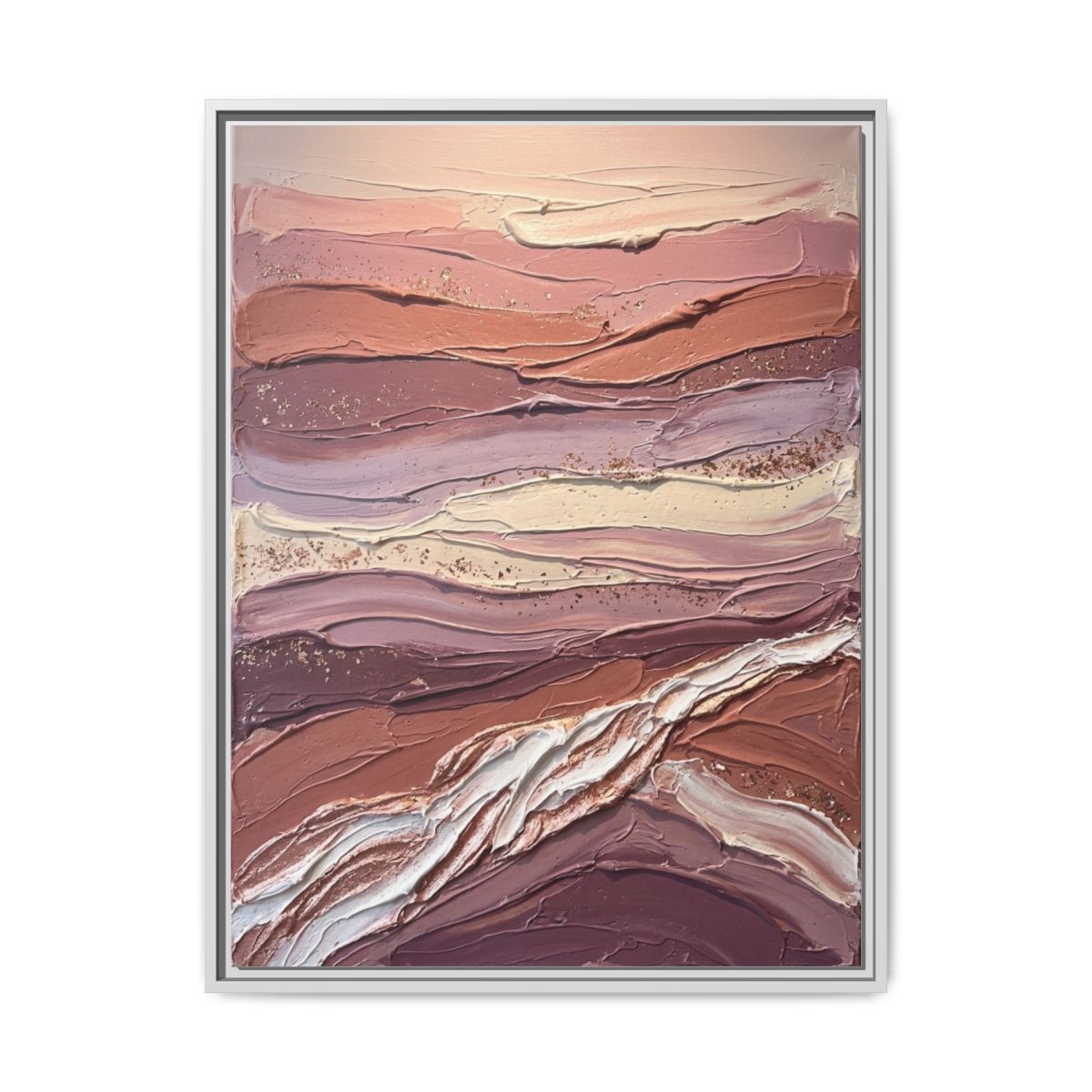 Canyon Strata Canvas Wall Art | Impasto Landscape Print | Earth Tone Living Room Decor Gift — Thumbnail 4