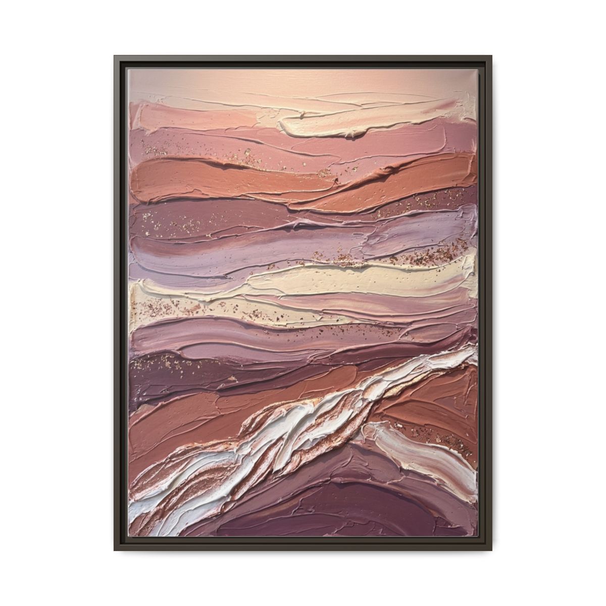Canyon Strata Canvas Wall Art | Impasto Landscape Print | Earth Tone Living Room Decor Gift — Thumbnail 3