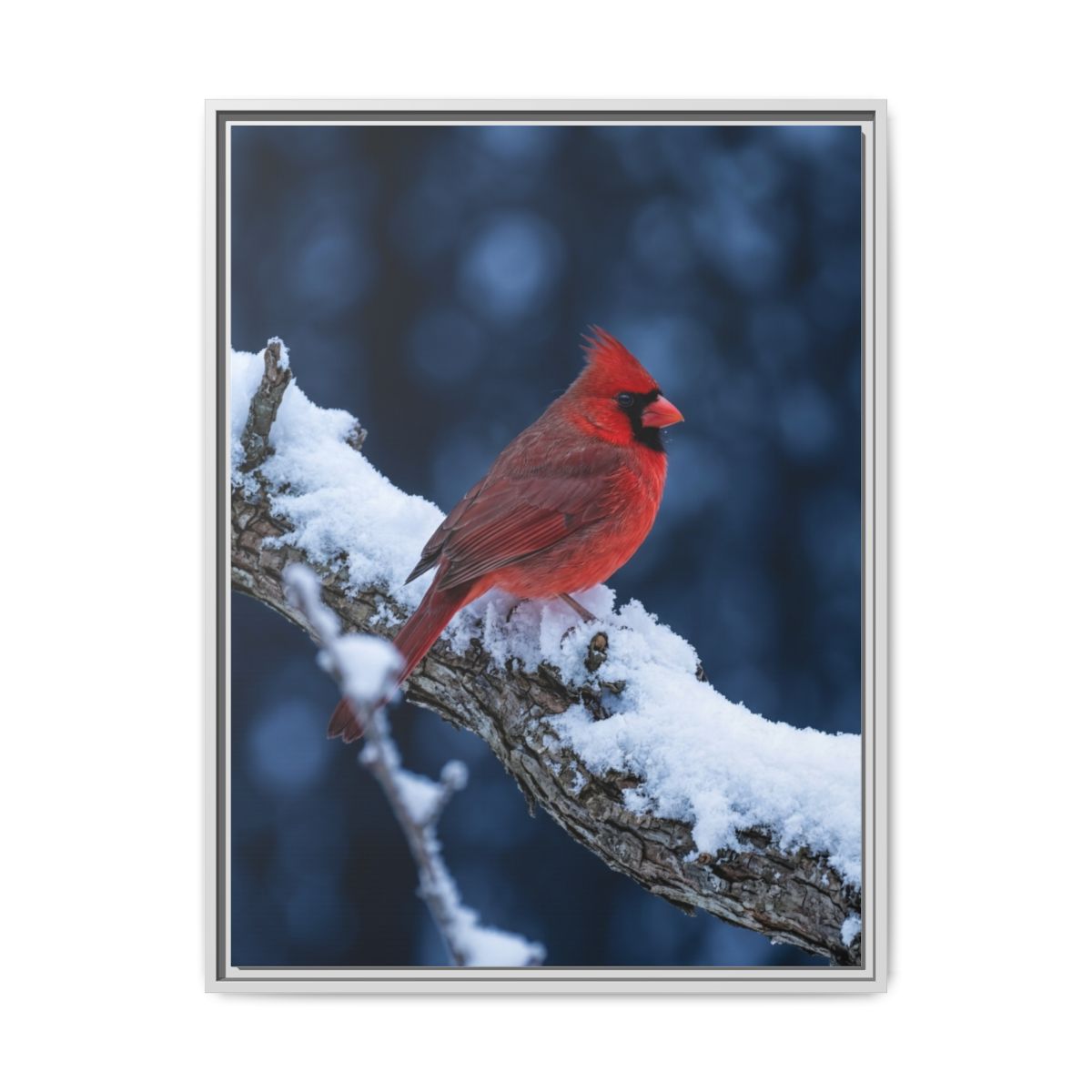 Cardinal Bird Canvas Wall Art | Christian Scripture Winter Framed Print | Faith Bedroom Decor — Thumbnail 4