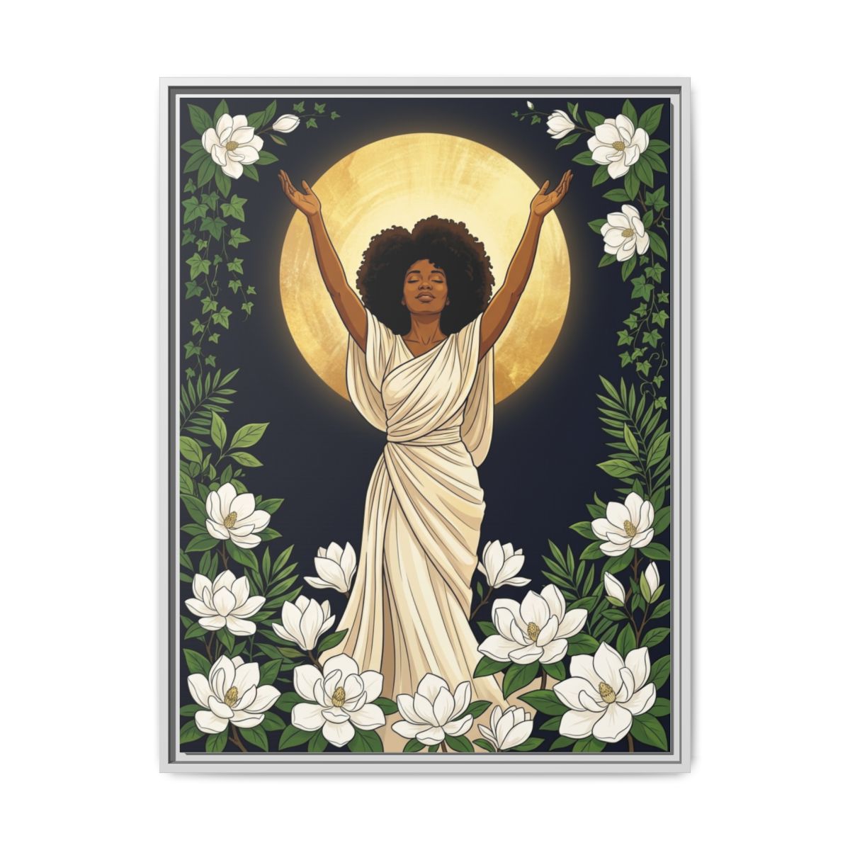 Black Woman Worship Canvas Wall Art | African American Christian Print | Faith Bedroom Decor — Thumbnail 4