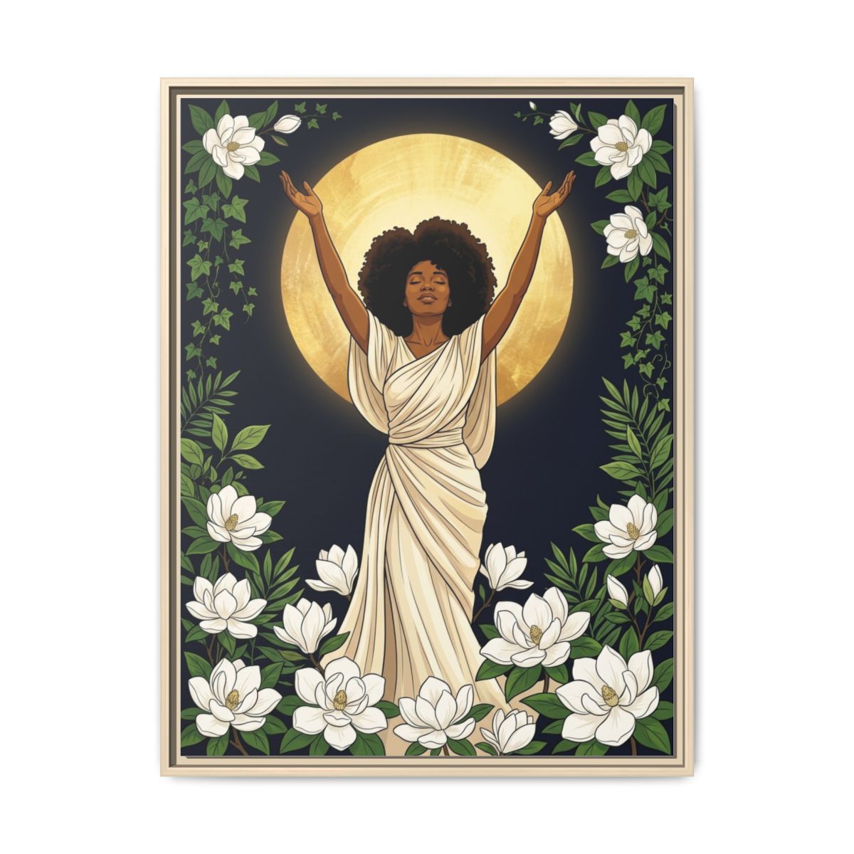 Black Woman Worship Canvas Wall Art | African American Christian Print | Faith Bedroom Decor — Thumbnail 5