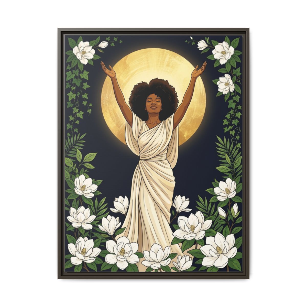 Black Woman Worship Canvas Wall Art | African American Christian Print | Faith Bedroom Decor — Thumbnail 3