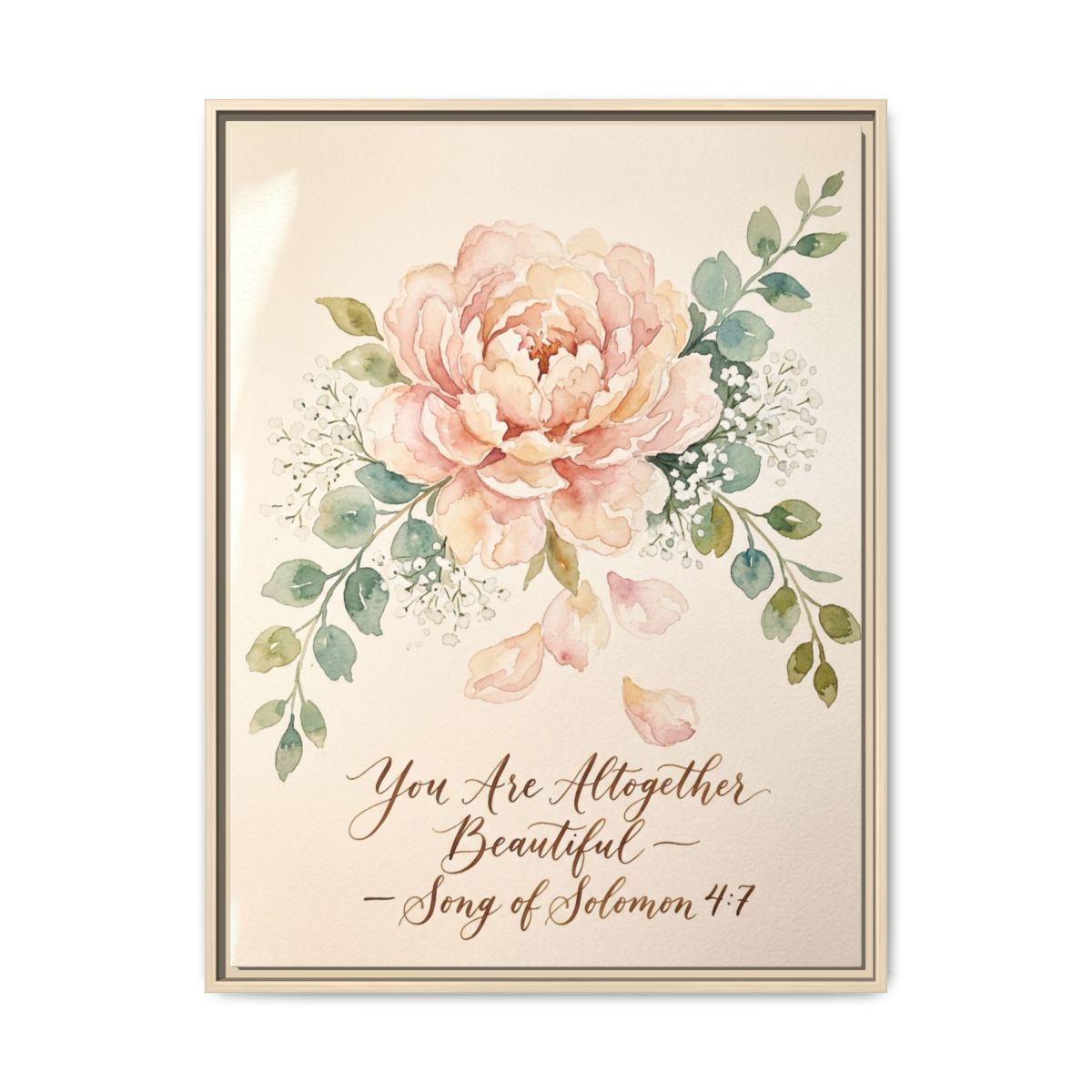 Peony Scripture Canvas Wall Art | Watercolor Floral Bible Verse Framed Print | Bedroom Decor — Thumbnail 5