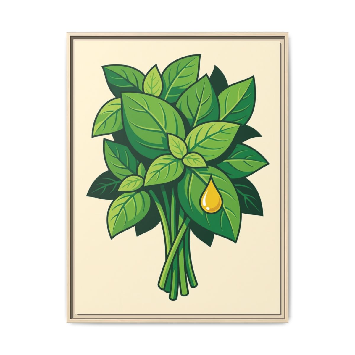 Basil Bunch Canvas Wall Art | Bold Graphic Kitchen Print | Modern Dining Room Framed Decor — Thumbnail 5