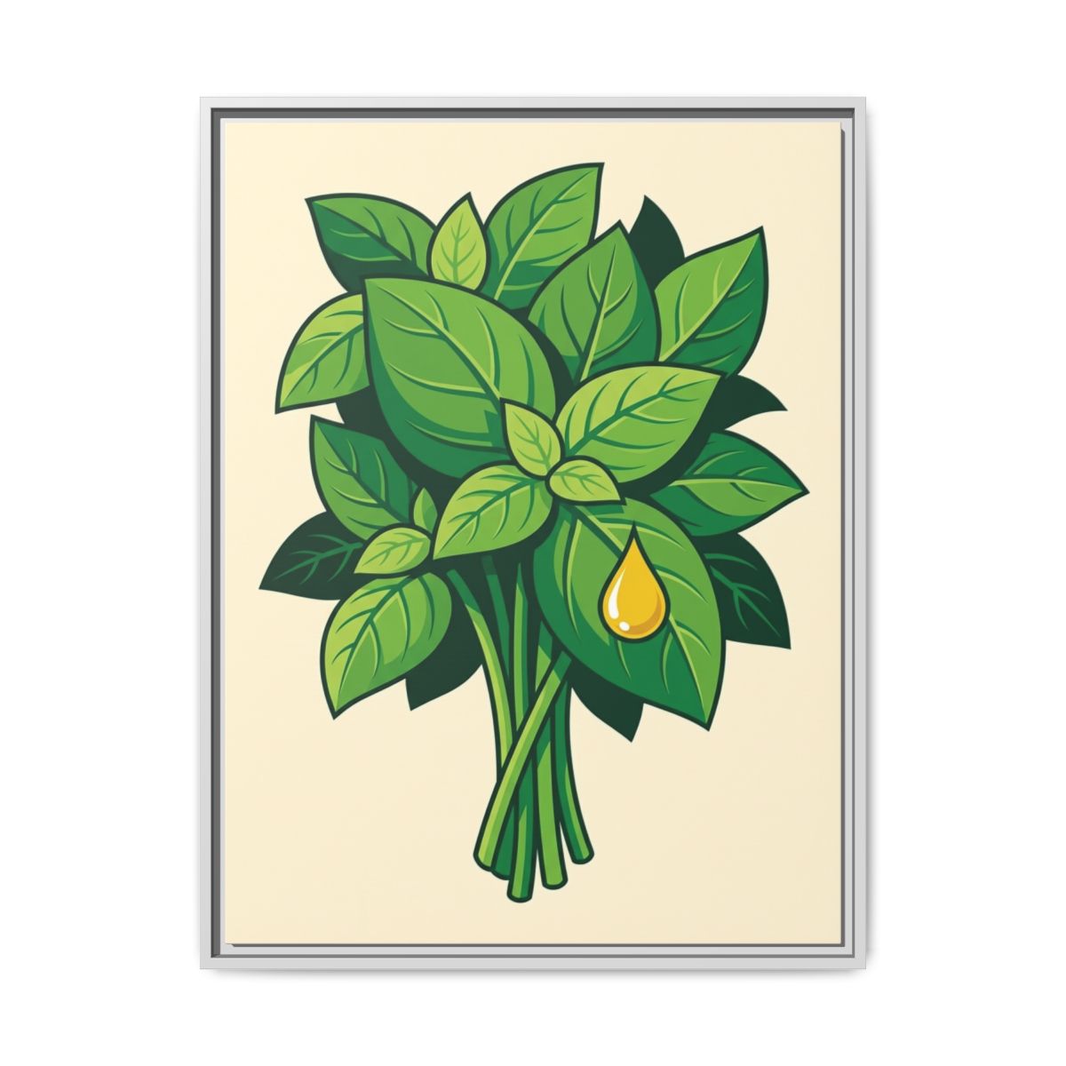 Basil Bunch Canvas Wall Art | Bold Graphic Kitchen Print | Modern Dining Room Framed Decor — Thumbnail 4